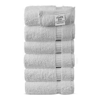 Chakir Turkish Linens Luxury Hotel & Spa Quality 100% Turkish Cotton & Highly Absorbent Hand Towels (Set of 6, White)