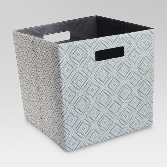 13" Fabric Cube Storage Bin Blue Diamond - Threshold™