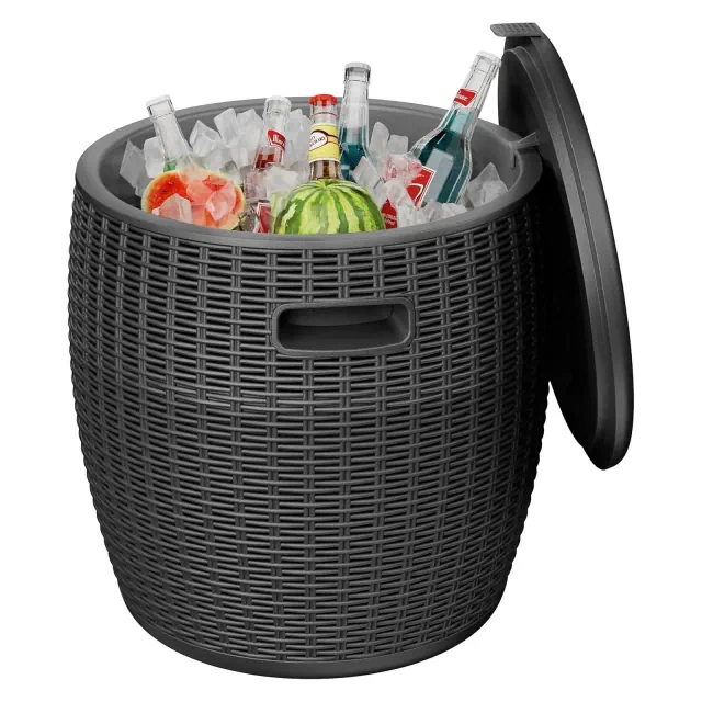 ACOINEL Outdoor Cooler Side Table – 17 Inch Resin Cooler Bar Table for Wine, Champagne, and Beverages – Elegant Party, Kitchen, and Home Cool Bar