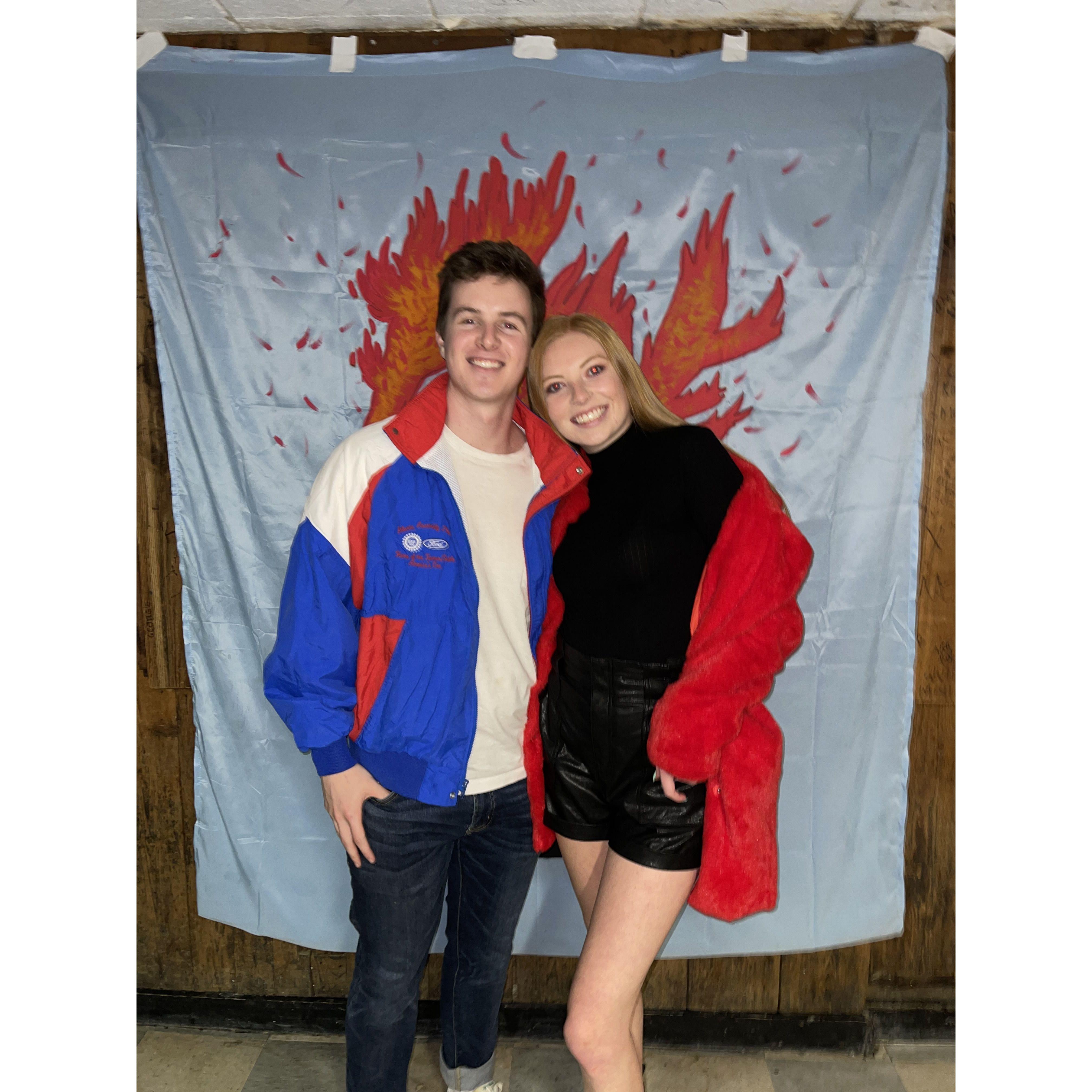 A costume date party in college - we were fire and ice!