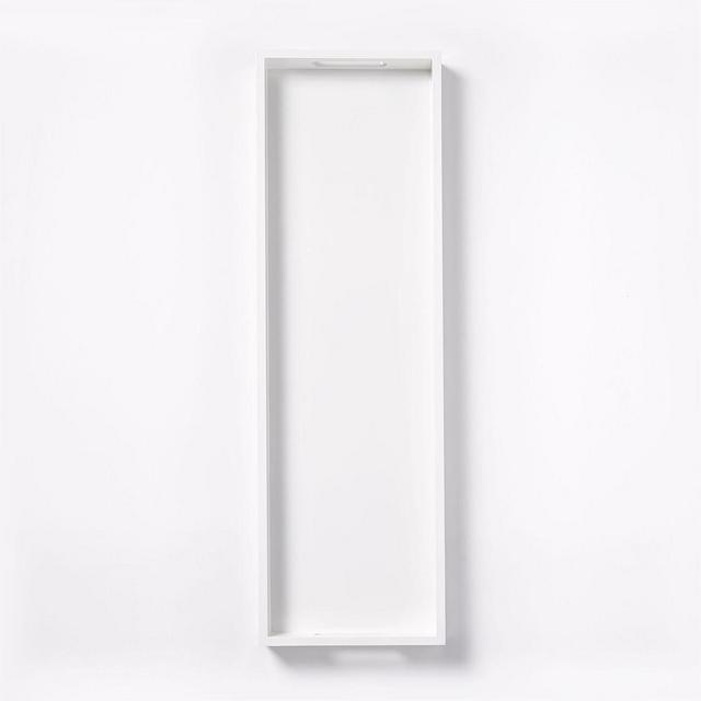 Lacquer Wood Tray, White, 10"X32"