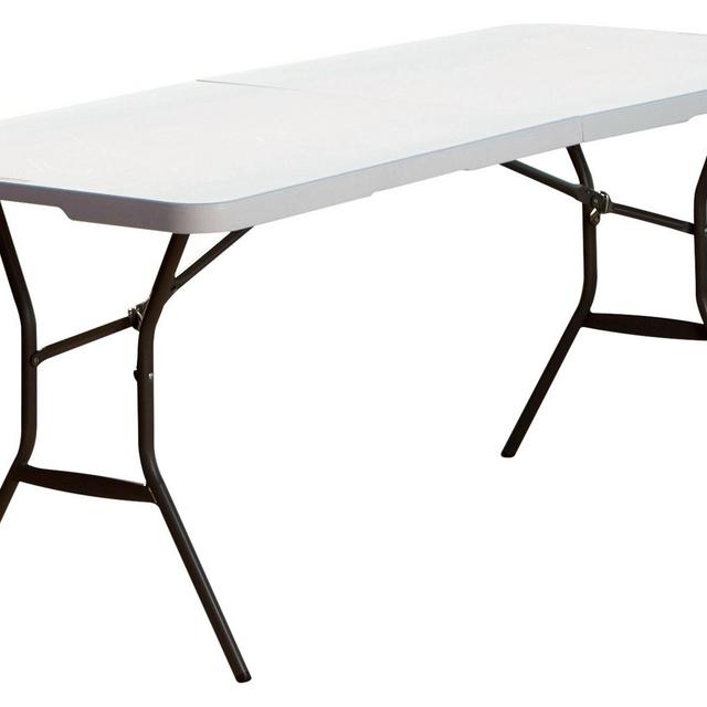 Lifetime 6 ft Fold-In-Half Table, White Granite