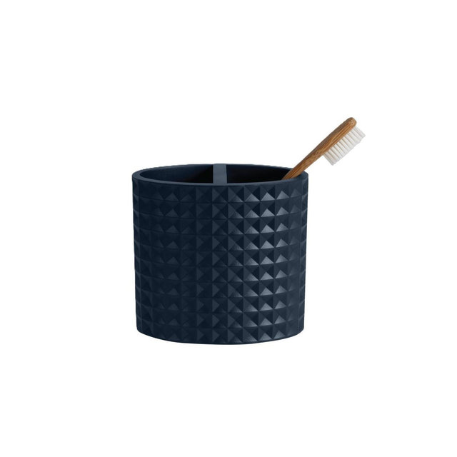 Moda at Home Braemar Resin Toothbrush Holder Navy Blue