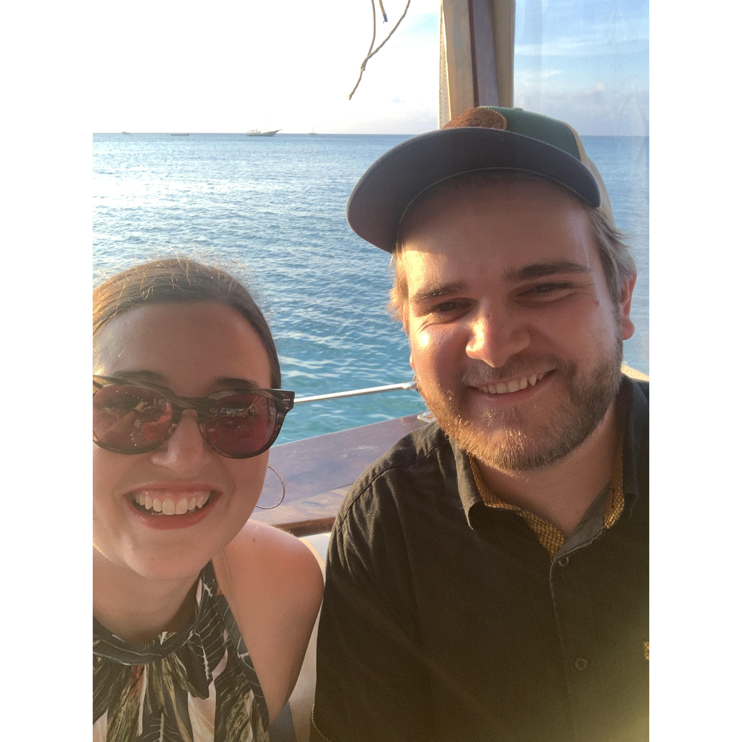 At our friends’ wedding in Aruba.