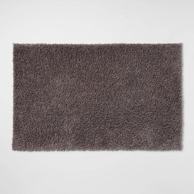 23"x37" Antimicrobial Bath Rug Dark Gray - Total Fresh