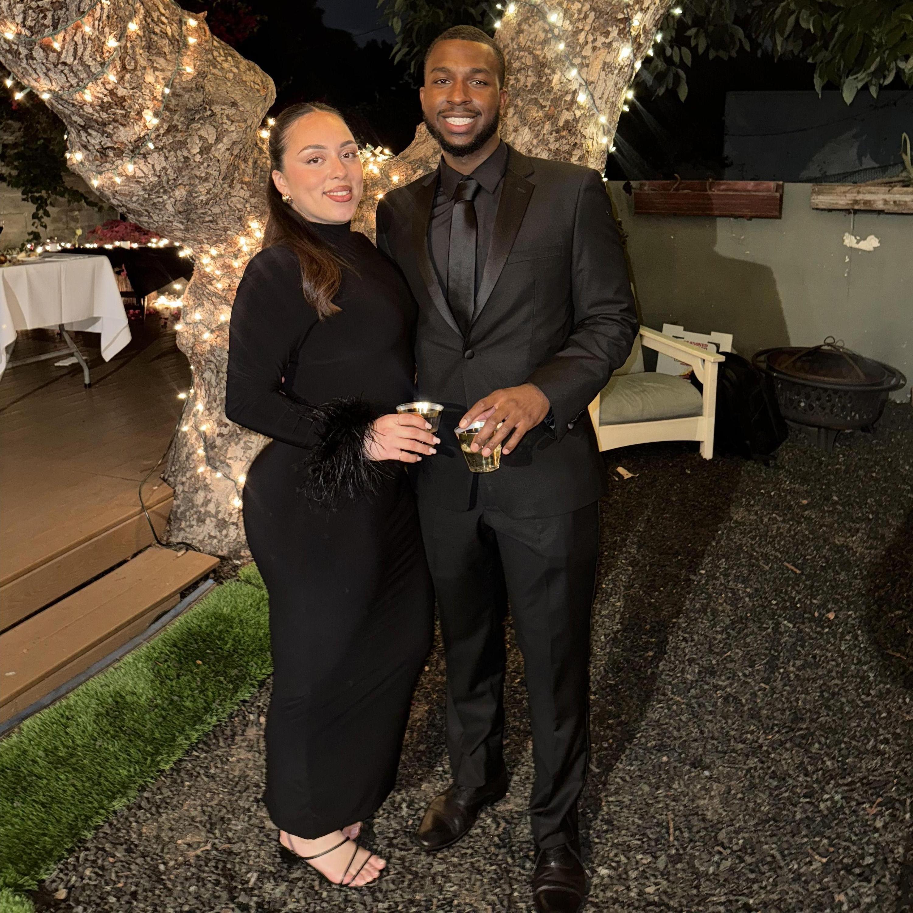 Fun fact: This photo was taken 1 week before we got engaged at our friend's wedding. Starla just so happened to catch the bouquet that day too! 💐