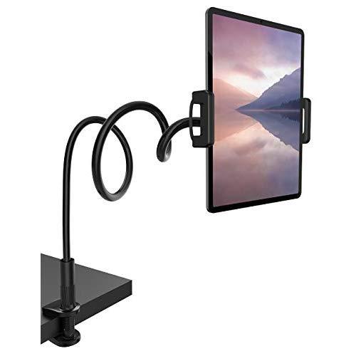 Gooseneck Tablet Mount Holder for Bed - Lamicall Flexible Tablet Arm Clamp, Bed Stand for 4.7-11" Devices, Such as iPad Mini 7.9, Air 9.7, Pro 10.5/11, Nintendo Switch, Samsung Galaxy Tabs - Black