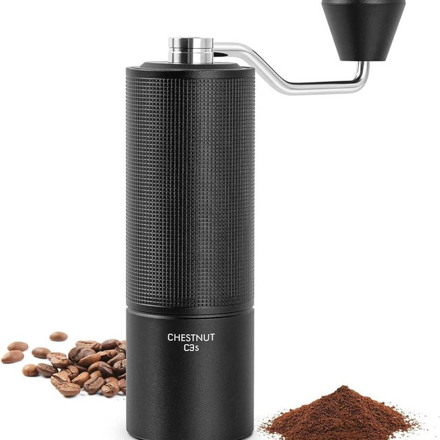 TIMEMORE Chestnut C3S Manual Coffee Grinder, Hand Coffee Grinder with Adjustable Grind Setting, Stainless Steel S2C Conical Burr Coffee Grinder, for Espresso to French Press (C3S Black)