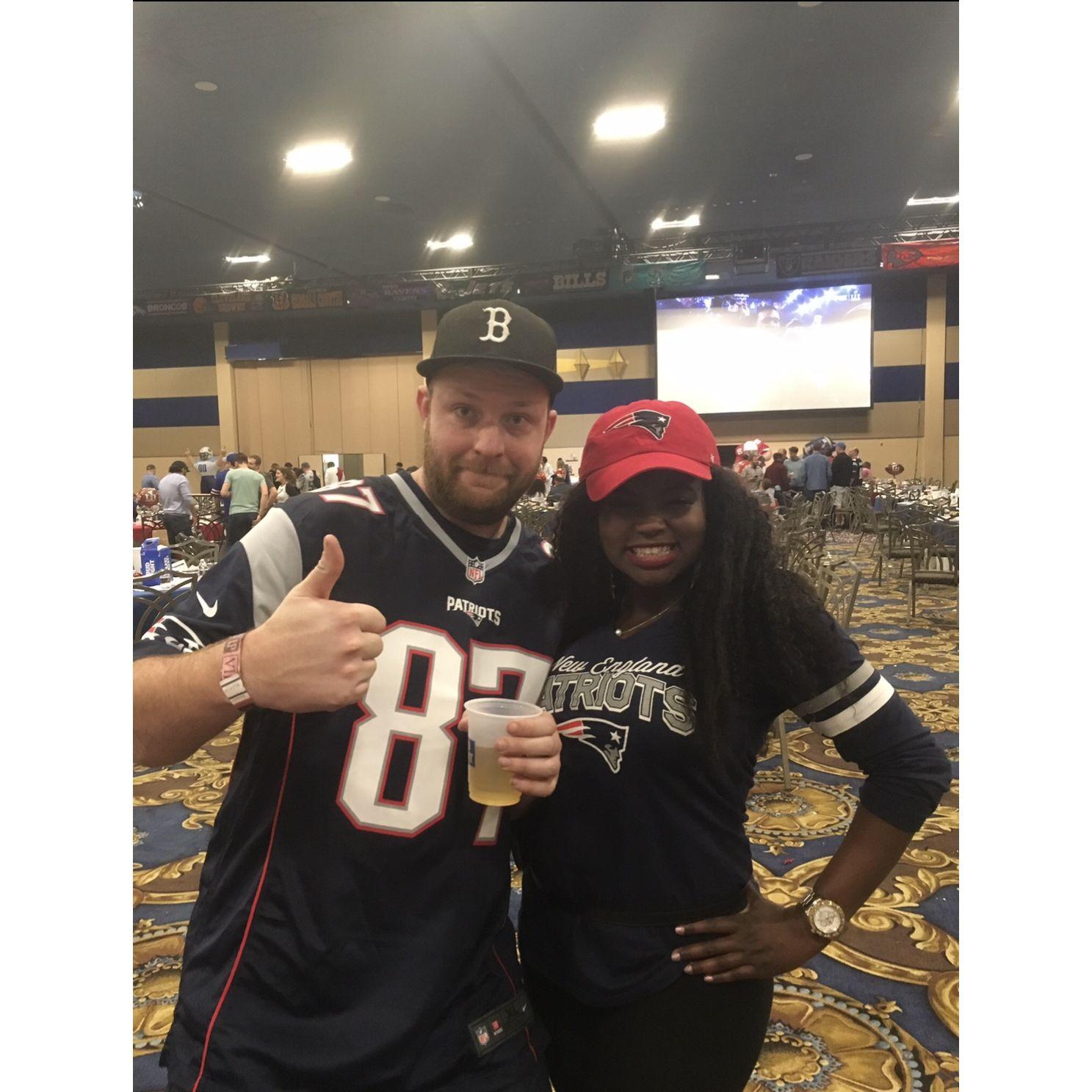 Our first super bowl in Vegas. Let's go Patriots!