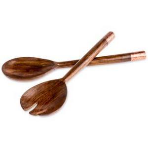 Thirstystone Wood & Copper Salad Set