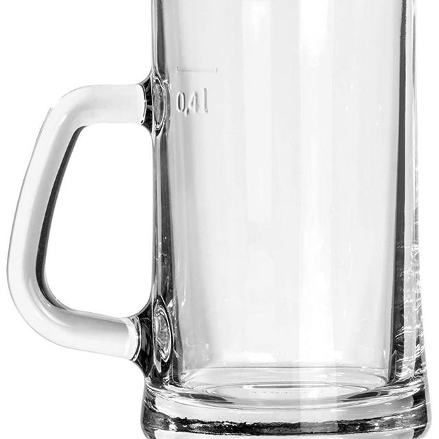 Red Co. Traditional Classic Brew Beer Mug Glasses - 16 Ounces - Set of 6
