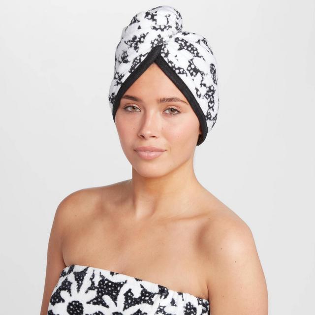 2pk Bath Hair Wrap Set Black/White - Room Essentials™