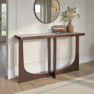 Wilder Rectangular Mango Wood Console Table with Trestle Base