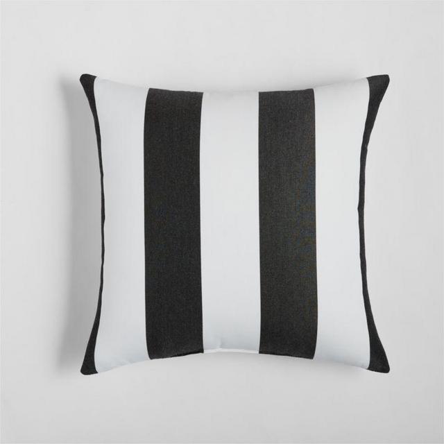 Sunbrella ® 20"x13" Black Cabana Stripe Outdoor Pillow