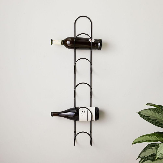 Loop Wall Wine Rack, Black