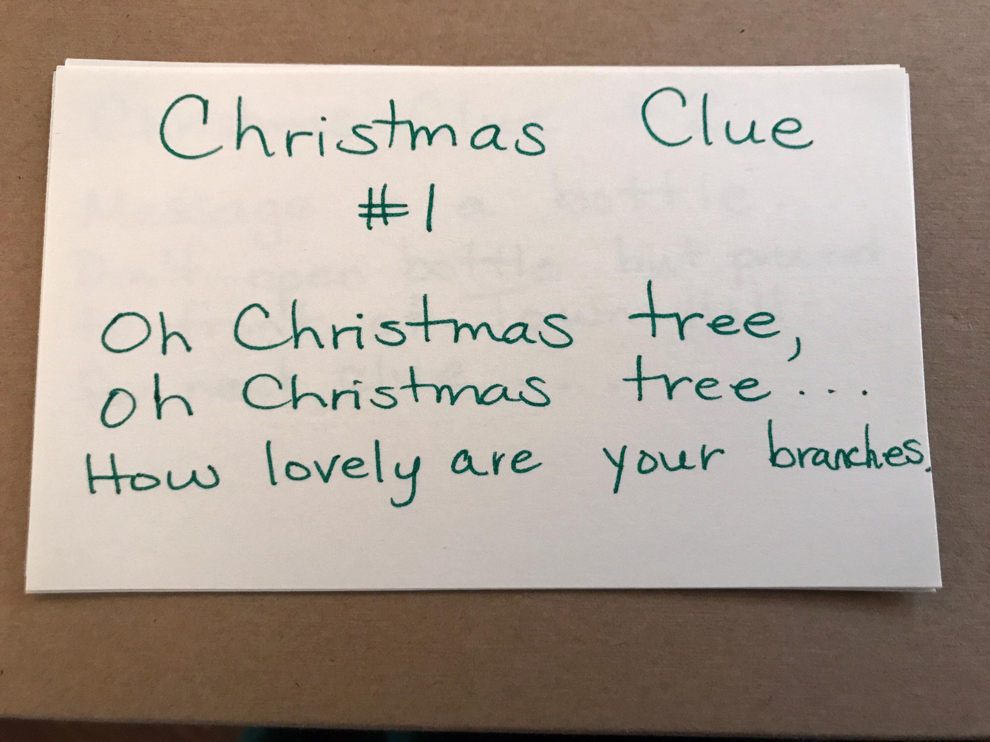 On December 23, we were celebrating Christmas with Hunter’s family when my Mom text to tell us to come to their house for an early gift. This was the first clue on the front door!