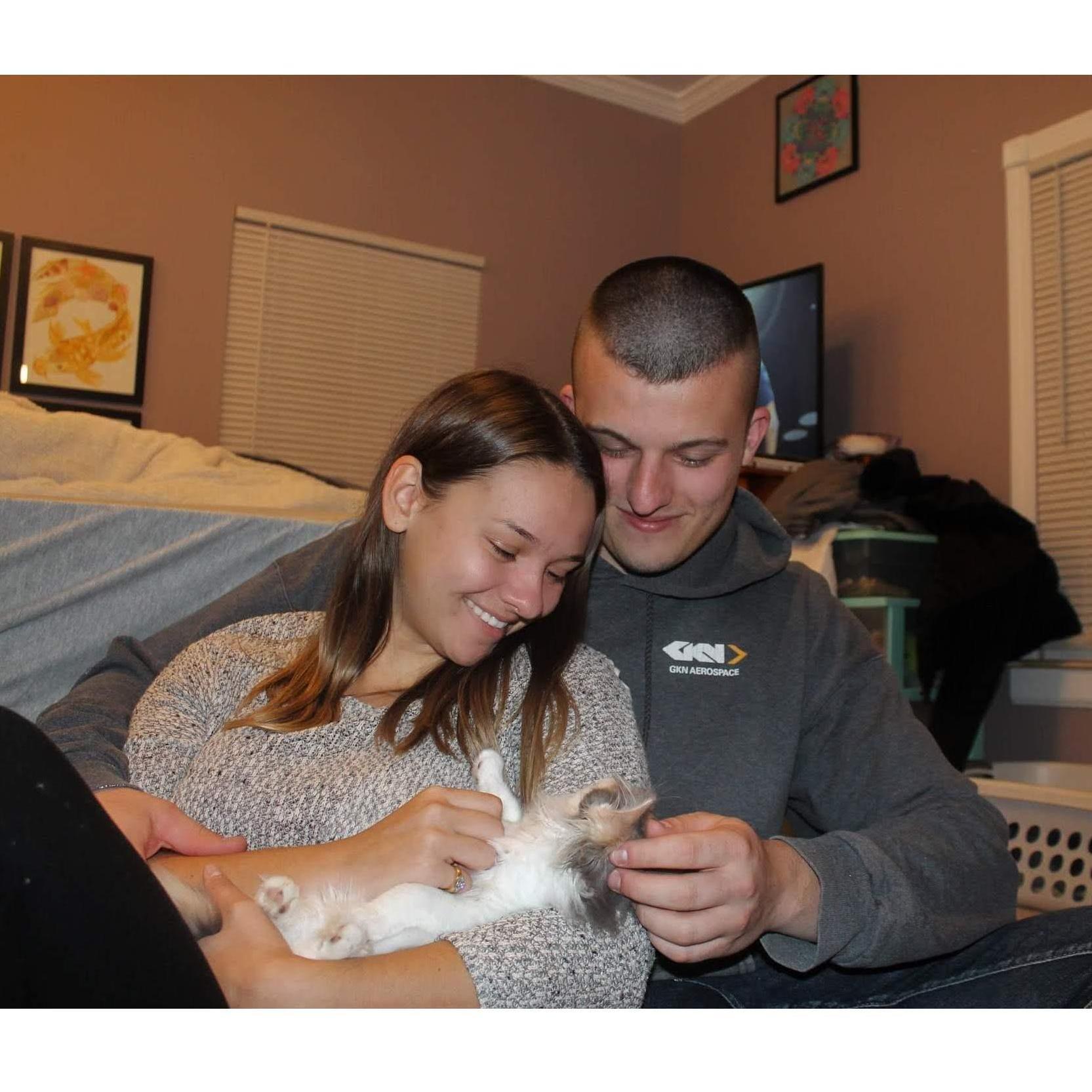 Our first family photo taken moments after Layla was brought home.