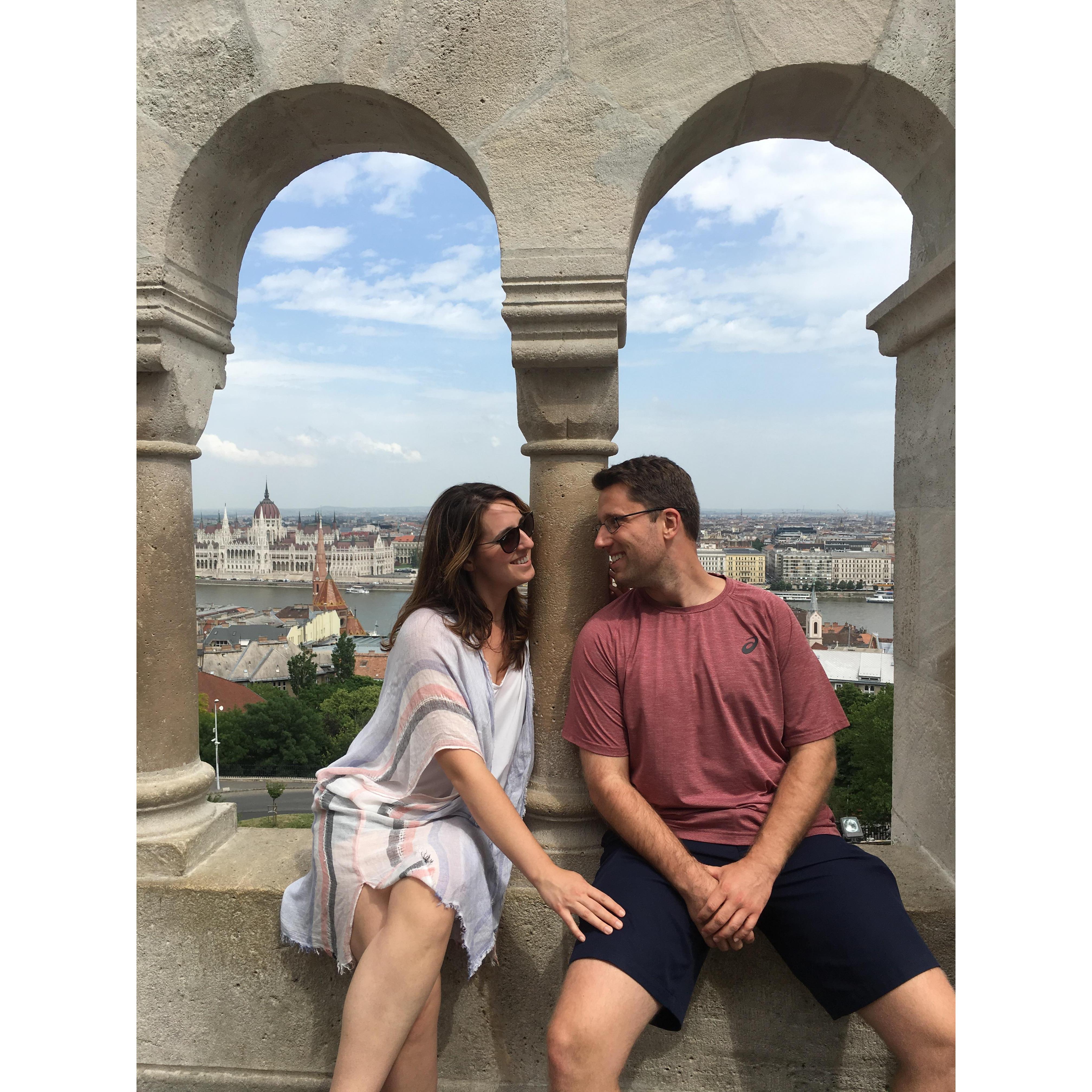 Budapest.... someone made us pose like this LOL.