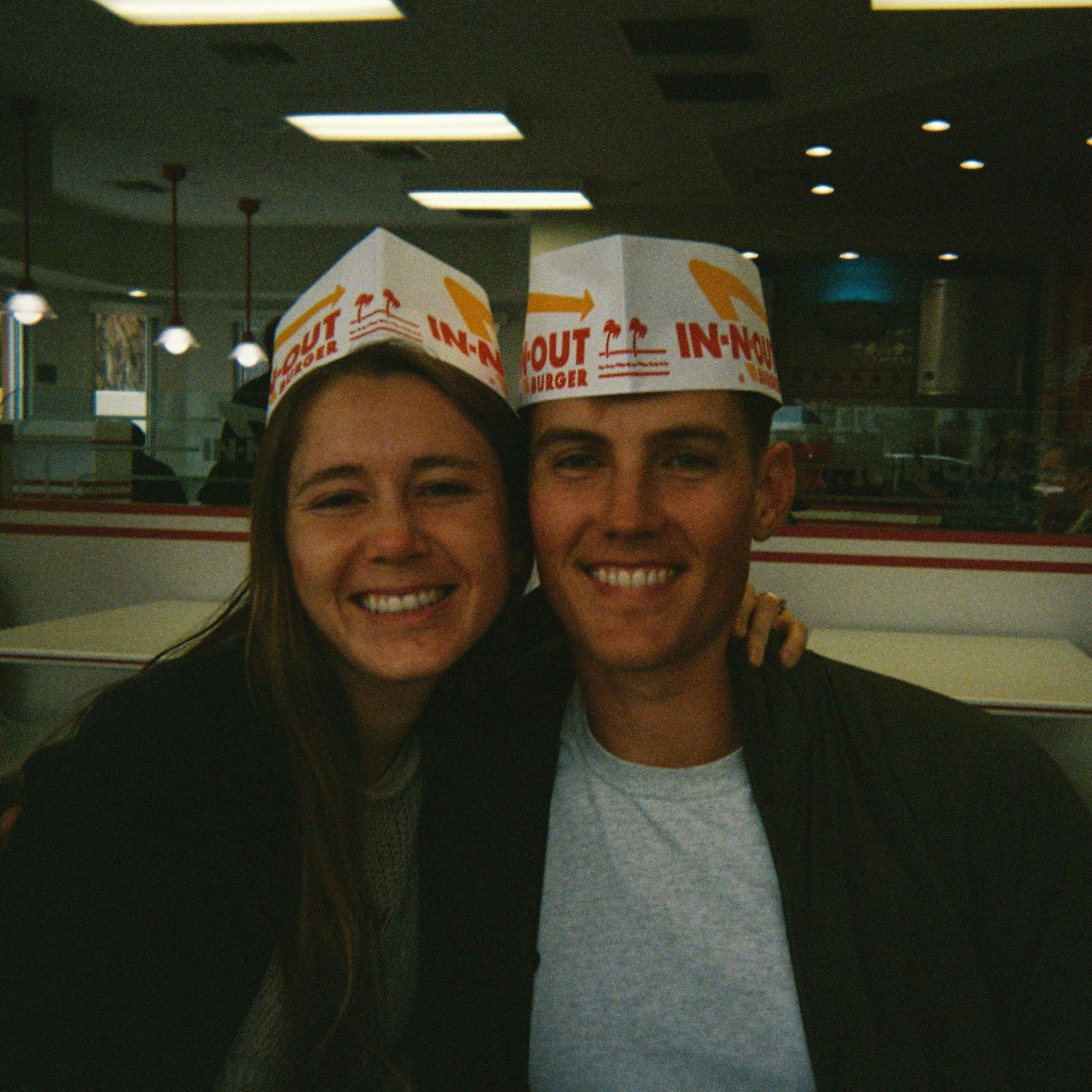 At the famous In-N-Out! One of our favorite burger spots ;)