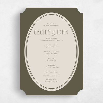 Green Ticket Wedding Program - Anara