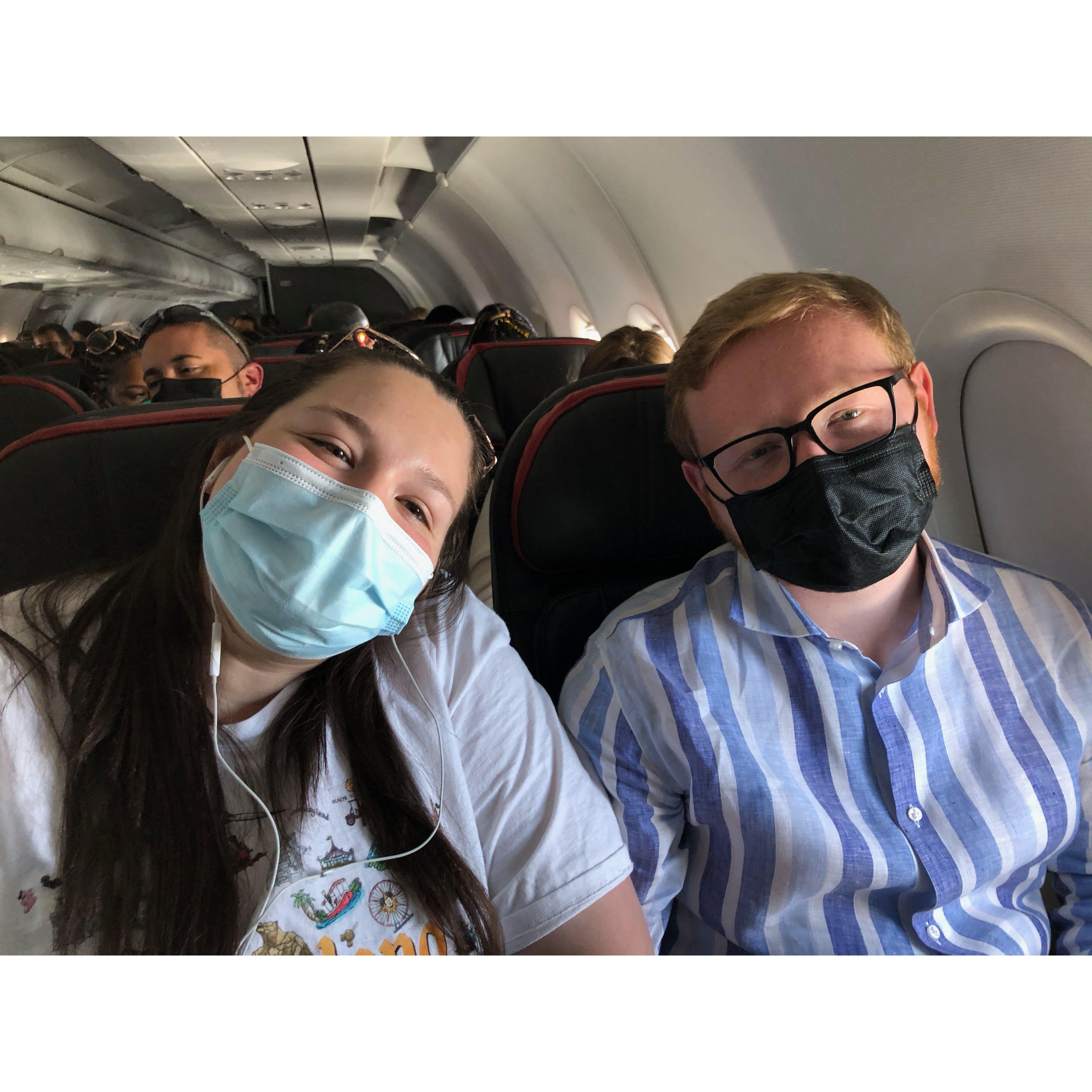 Our first flight together going to Walt Disney World!