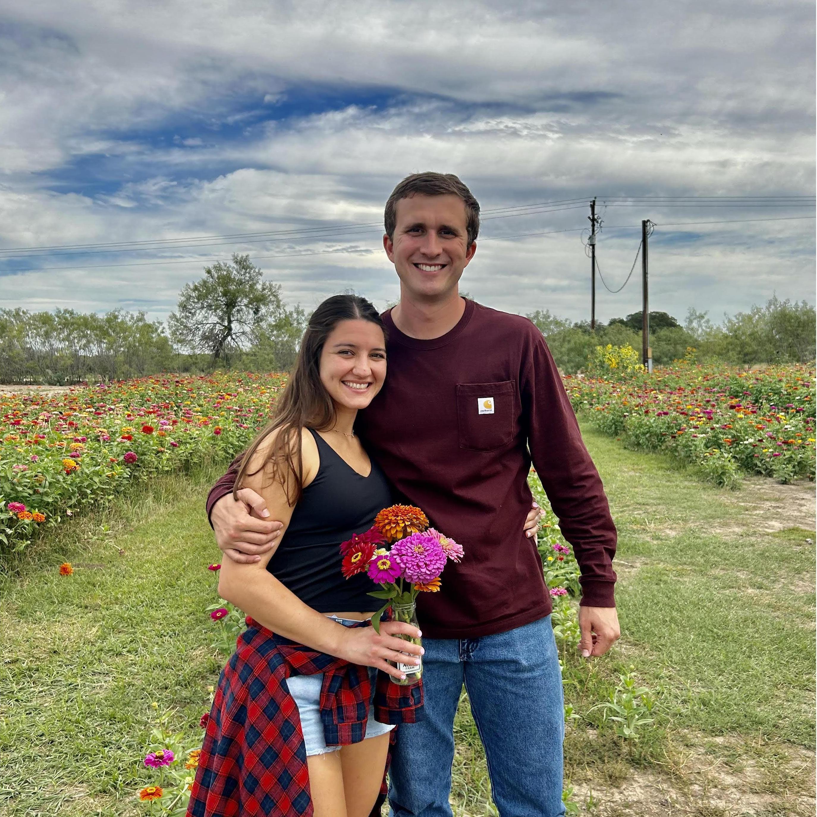 October 8, 2023 - Picking zinnias at the pumpkin patch