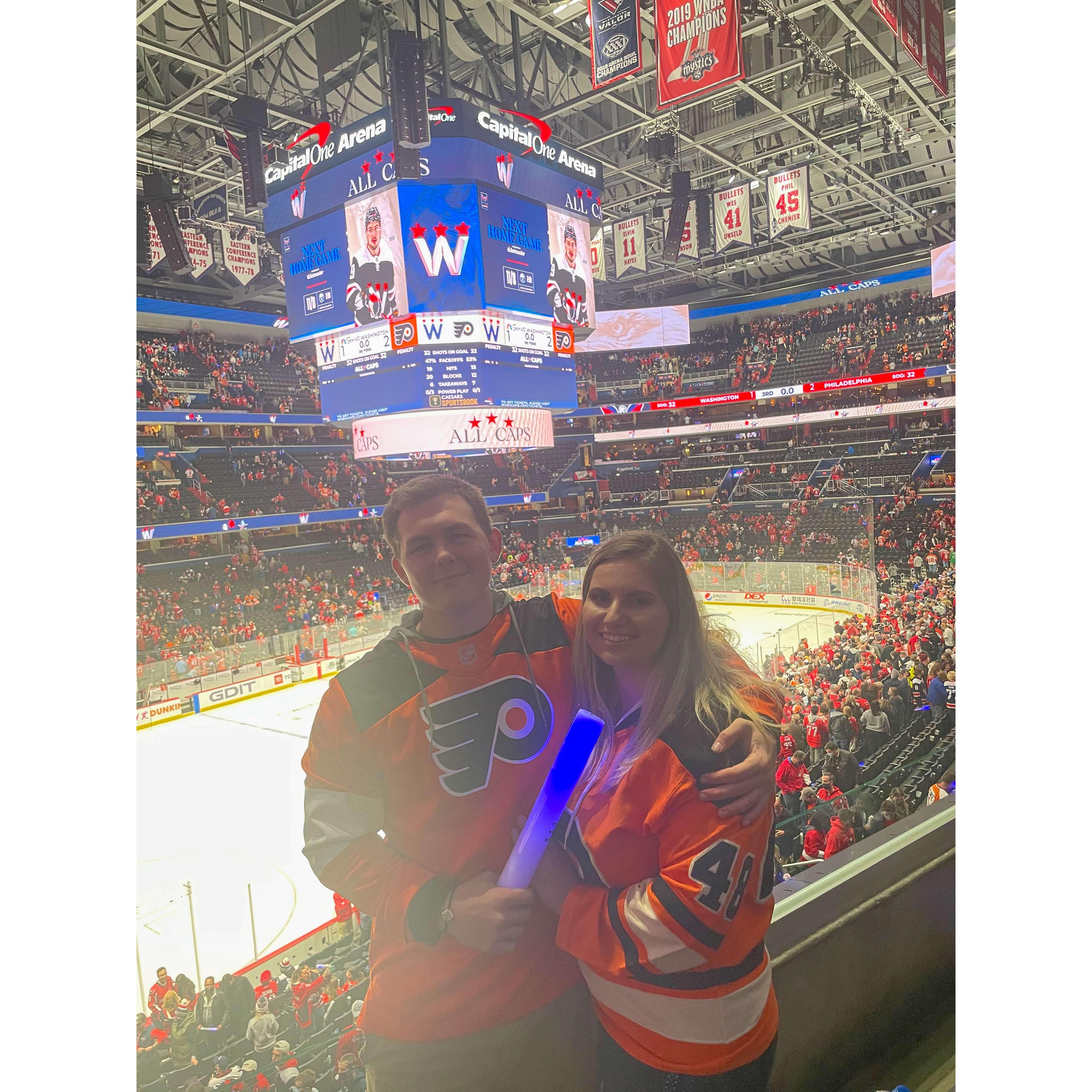 At the Flyers game