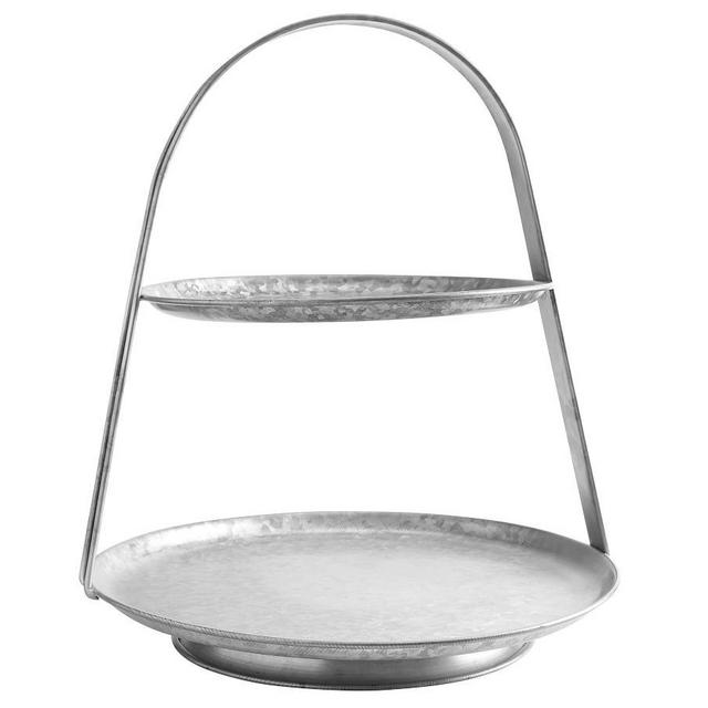 Galvanized Metal Two Tiered Stand