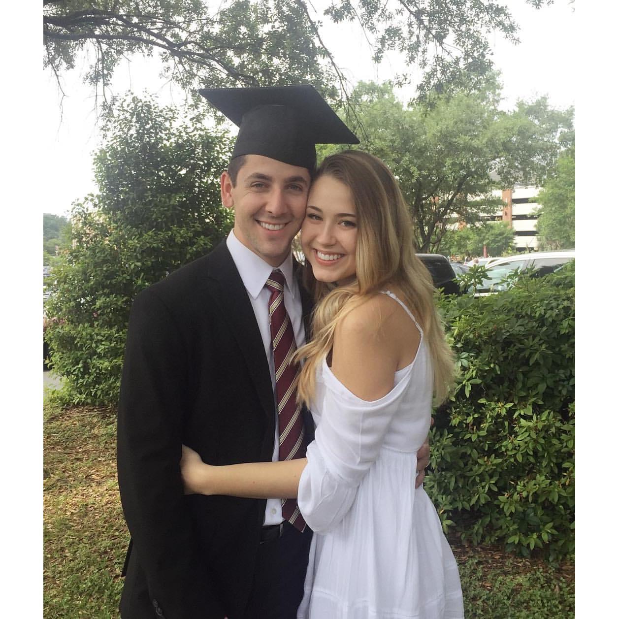 Right after Alex received his diploma! He also almost passed out here.