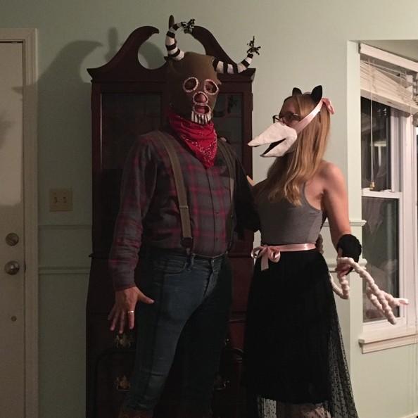 2019 Halloween: we leaned into our hometown's hill country heritage and went to a party as a baldknobber and possum