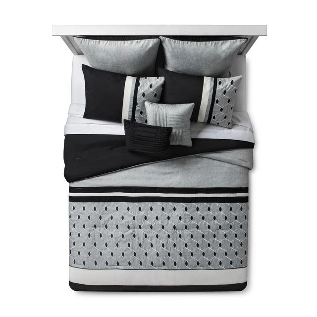 8pc Full Fairmont Comforter Set Black