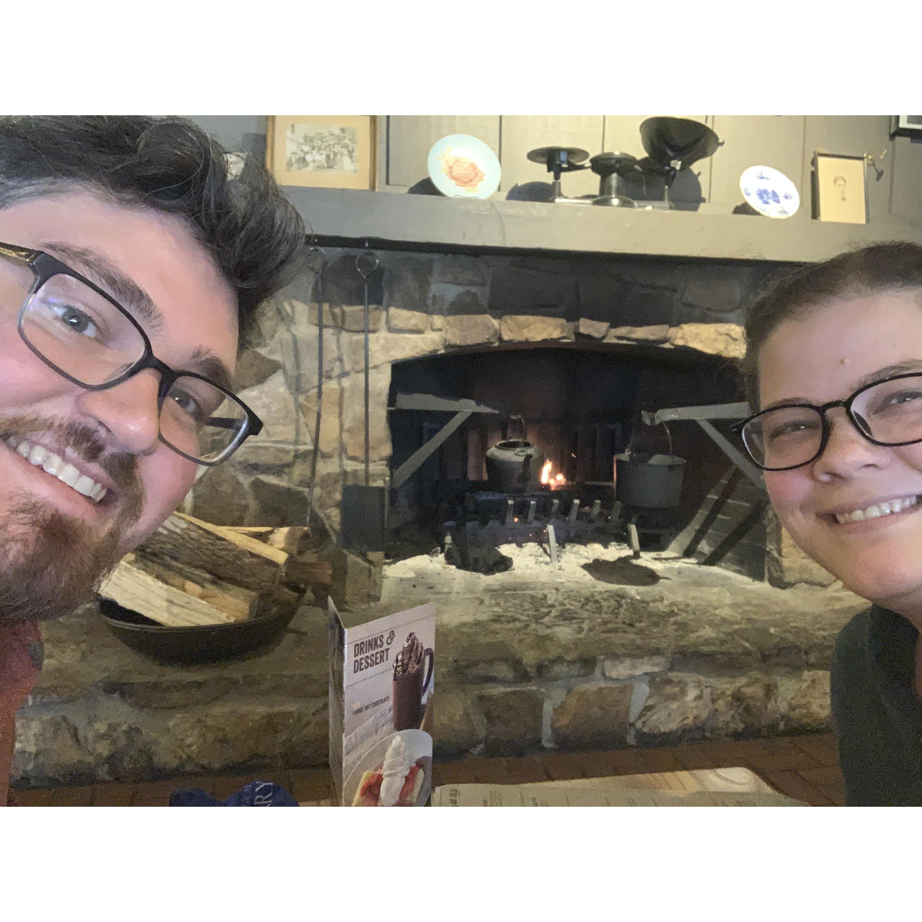 Celebrating Lara's friend Mo, at Cracker Barrel