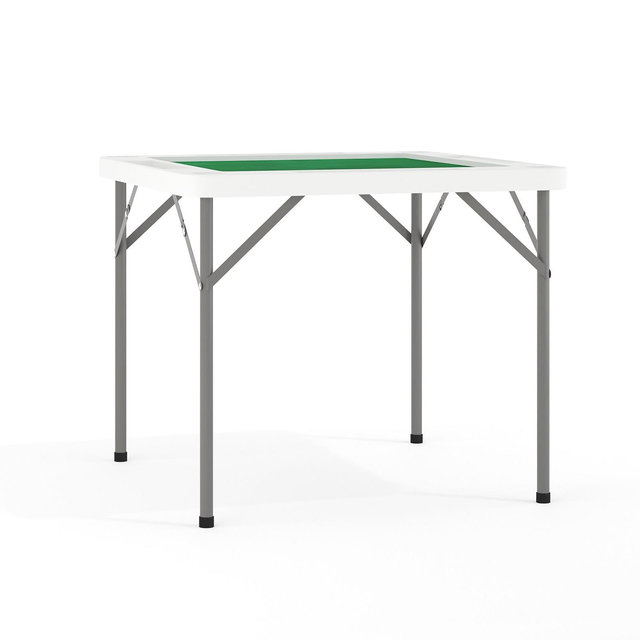Flash Furniture Silas 34.5" Square 4-Player Folding Card Game Table with Green Playing Surface and Cup Holders