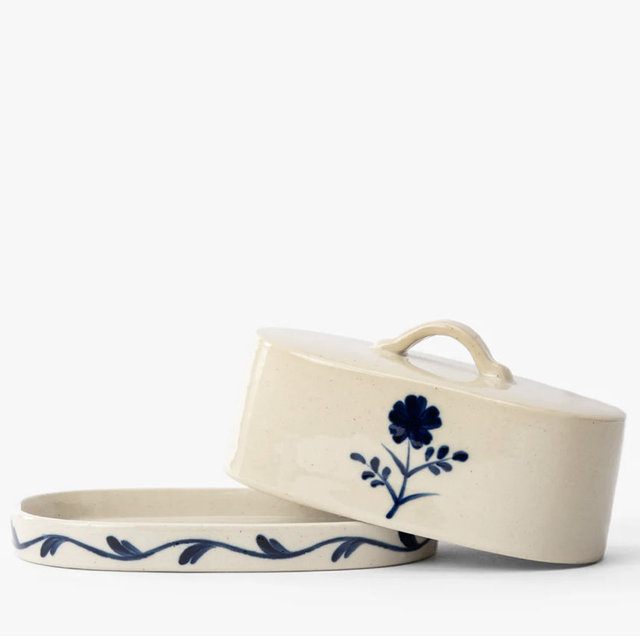 Mary Hand-Painted Butter Dish