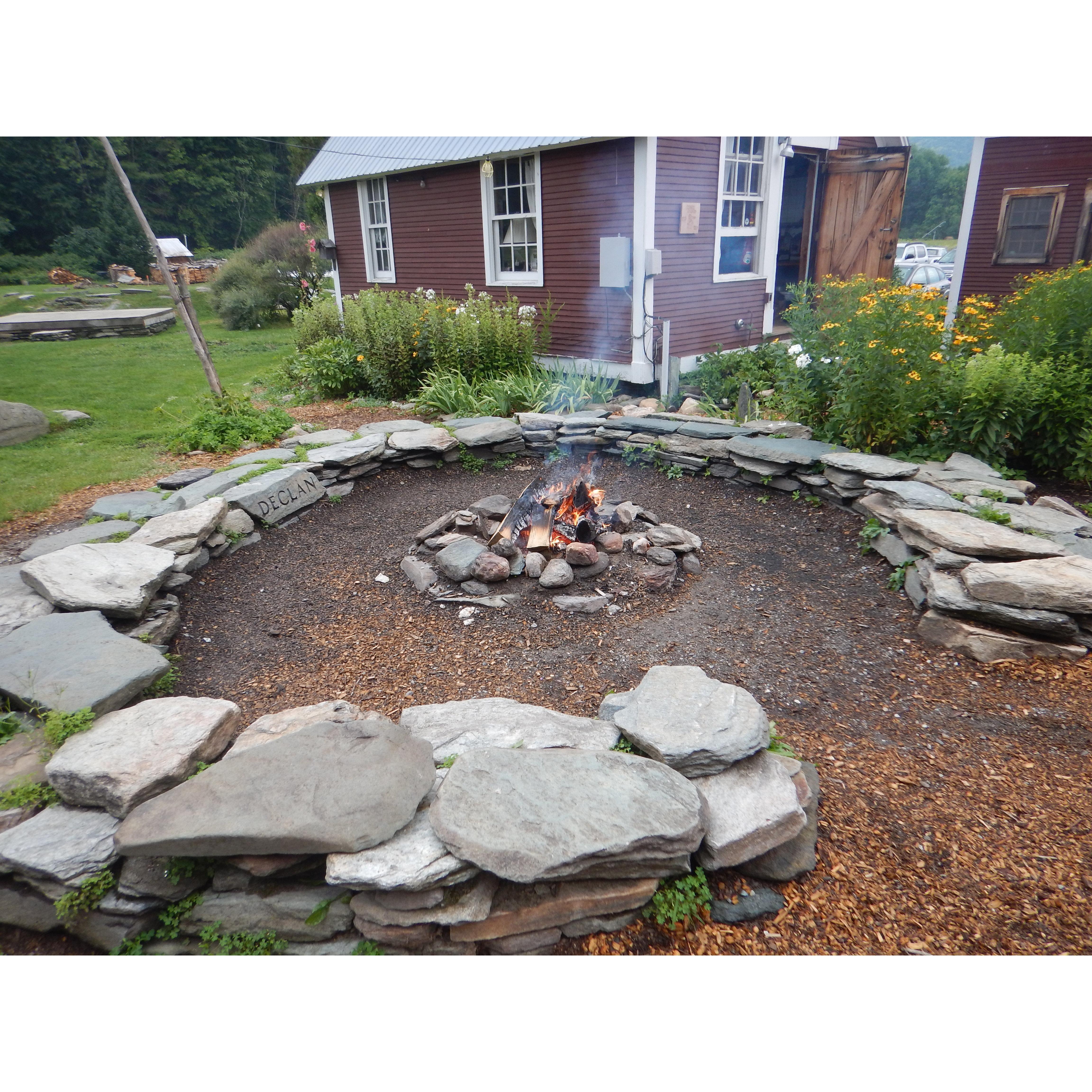 Fire pit at Lareau Farm