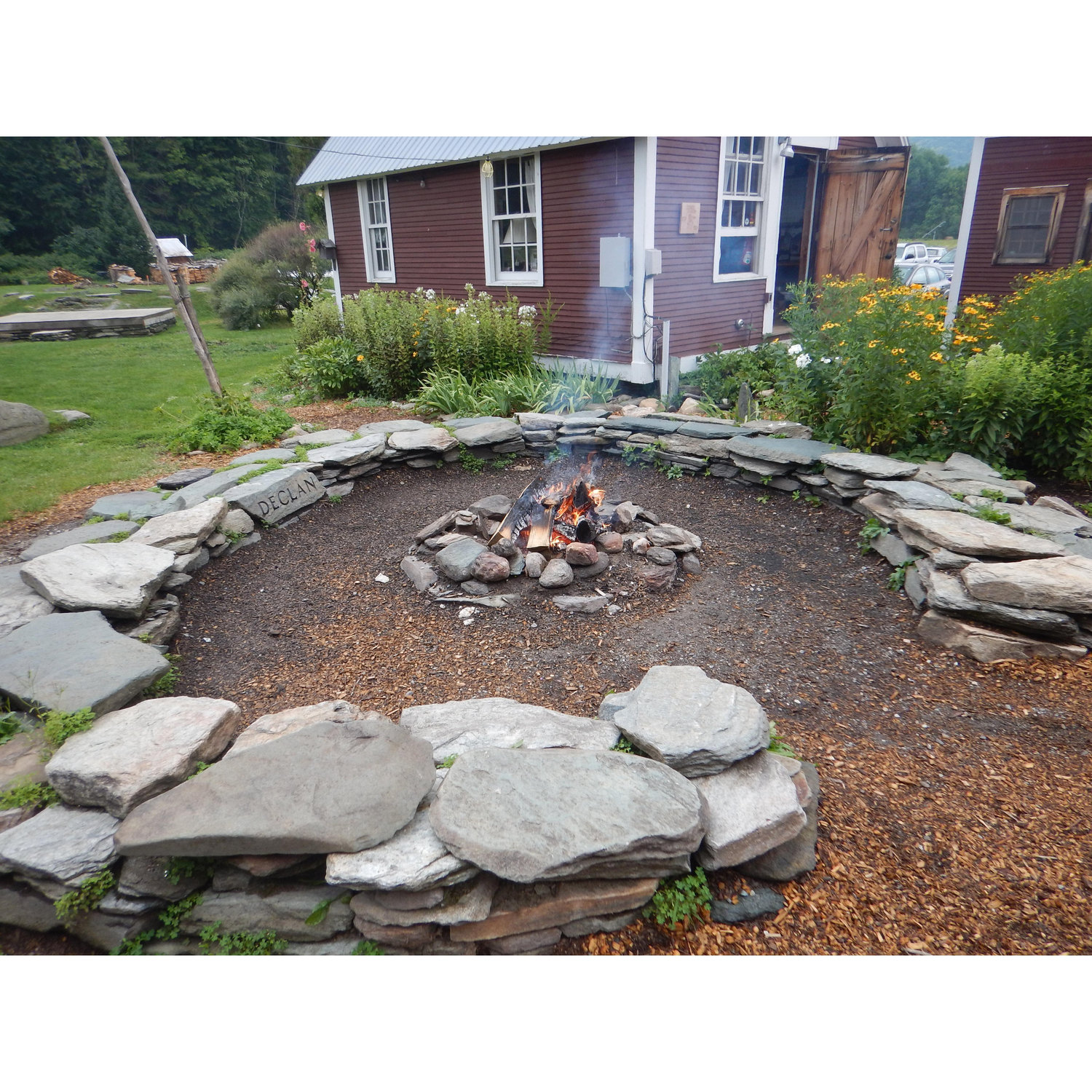 Fire pit at Lareau Farm