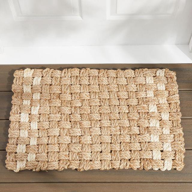 Woven Natural Fiber Doormat, Natural/Bleached, 18 x 30"