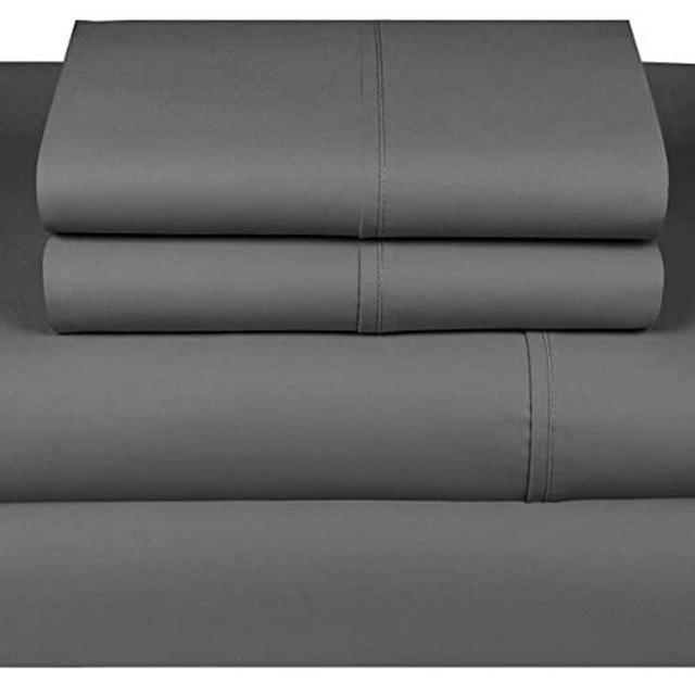 Threadmill Home Linen 1000 Thread Count Queen Bed Sheets Set - 100% Supima Cotton Sheets for Queen Size Bed with Deep Pocket, Super Luxury 4 Piece Bedding Set, Smooth Sateen Weave, Dark Grey