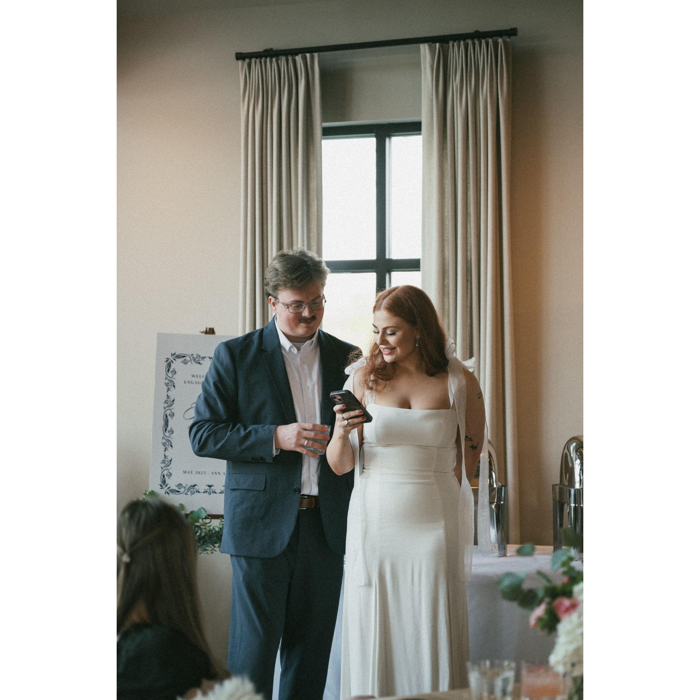 Speech time! I wrote it out by hand and still used my phone