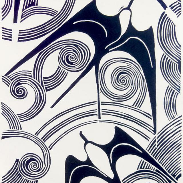 Walter Anderson Man-O-War Birds Block Print