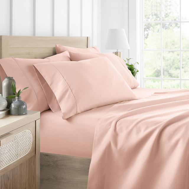 Solid 6 Piece Sheet Set - Ultra Soft - Becky Cameron , Blush, Queen