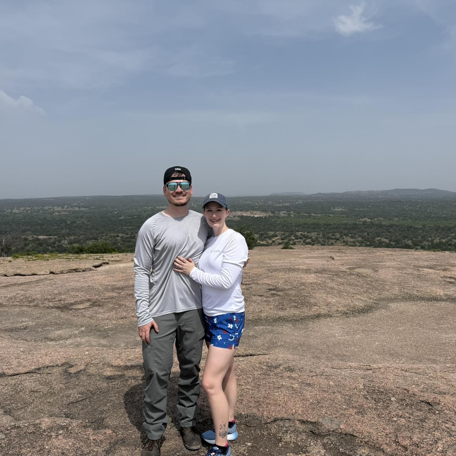 From the top of Enchanted Rock the weekend we got engaged in Fredericksburg