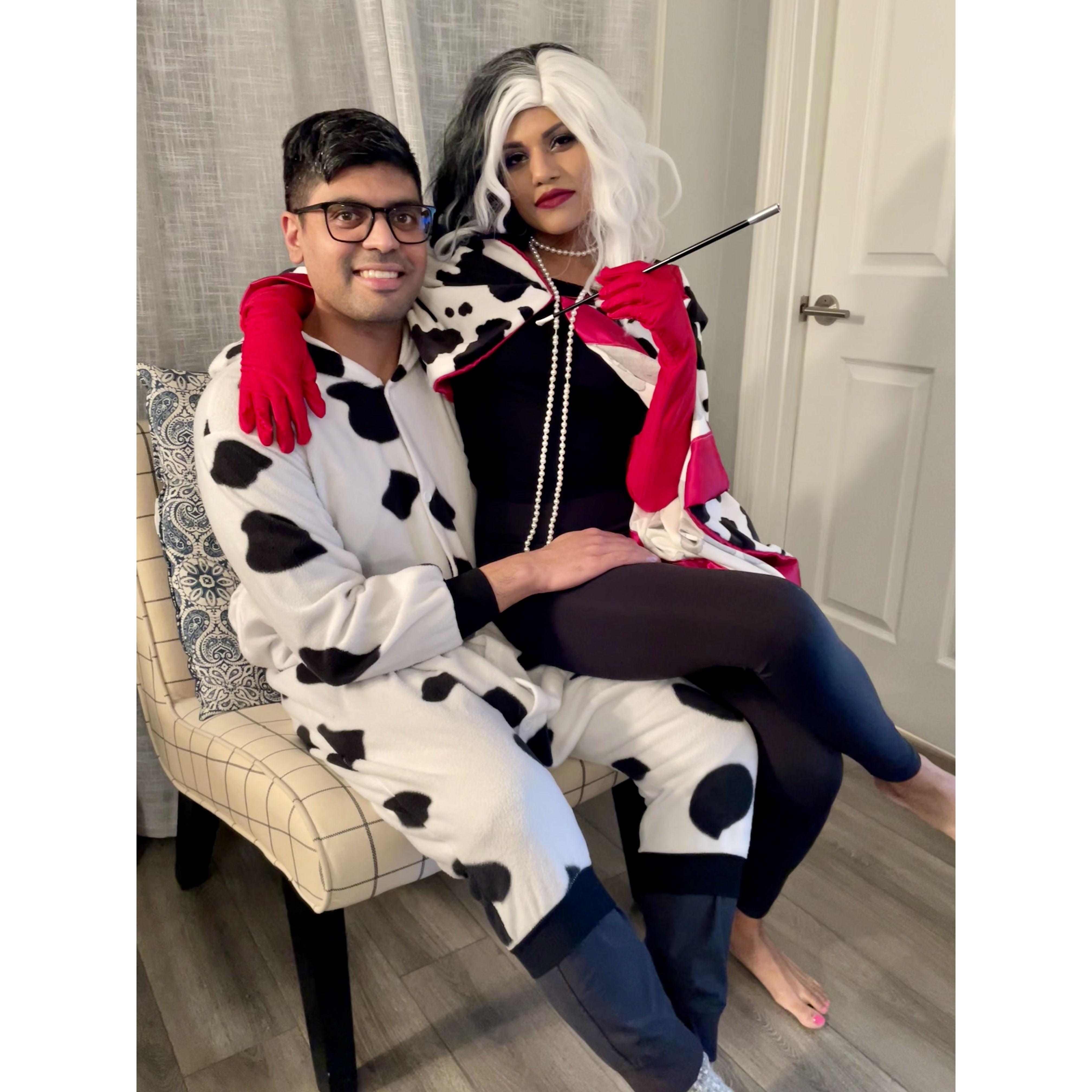 Cruella De Vil and her prized Dalmation, Halloween 2021