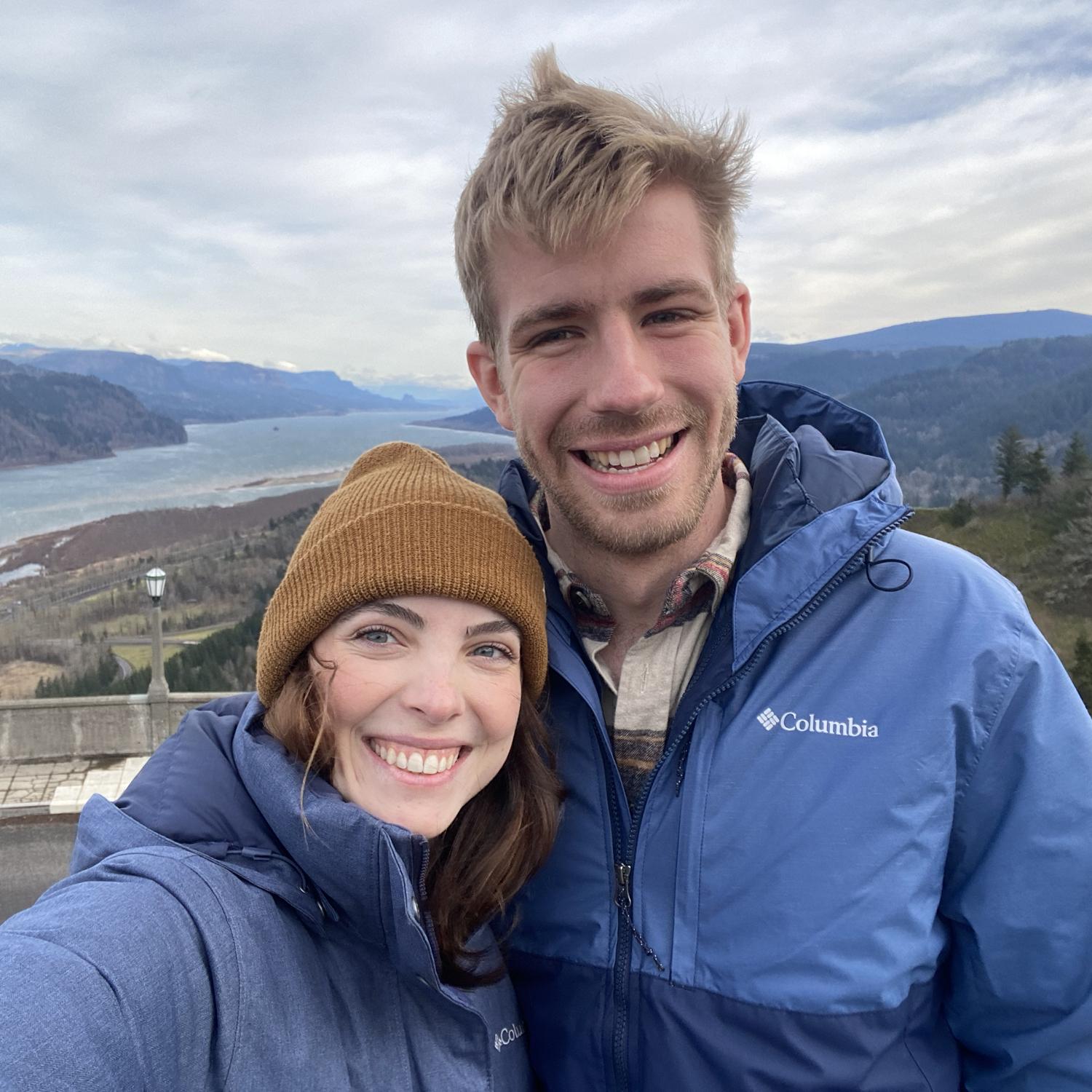 Windy view at Crowne Point in the Columbia River Gorge