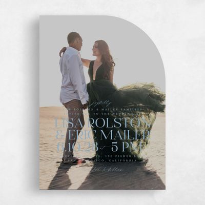 Dusty Blue Wedding Invitation - Menton Photo