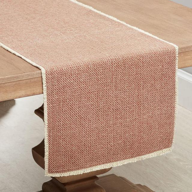 Mason Cotton Fringe Table Runner - Clay