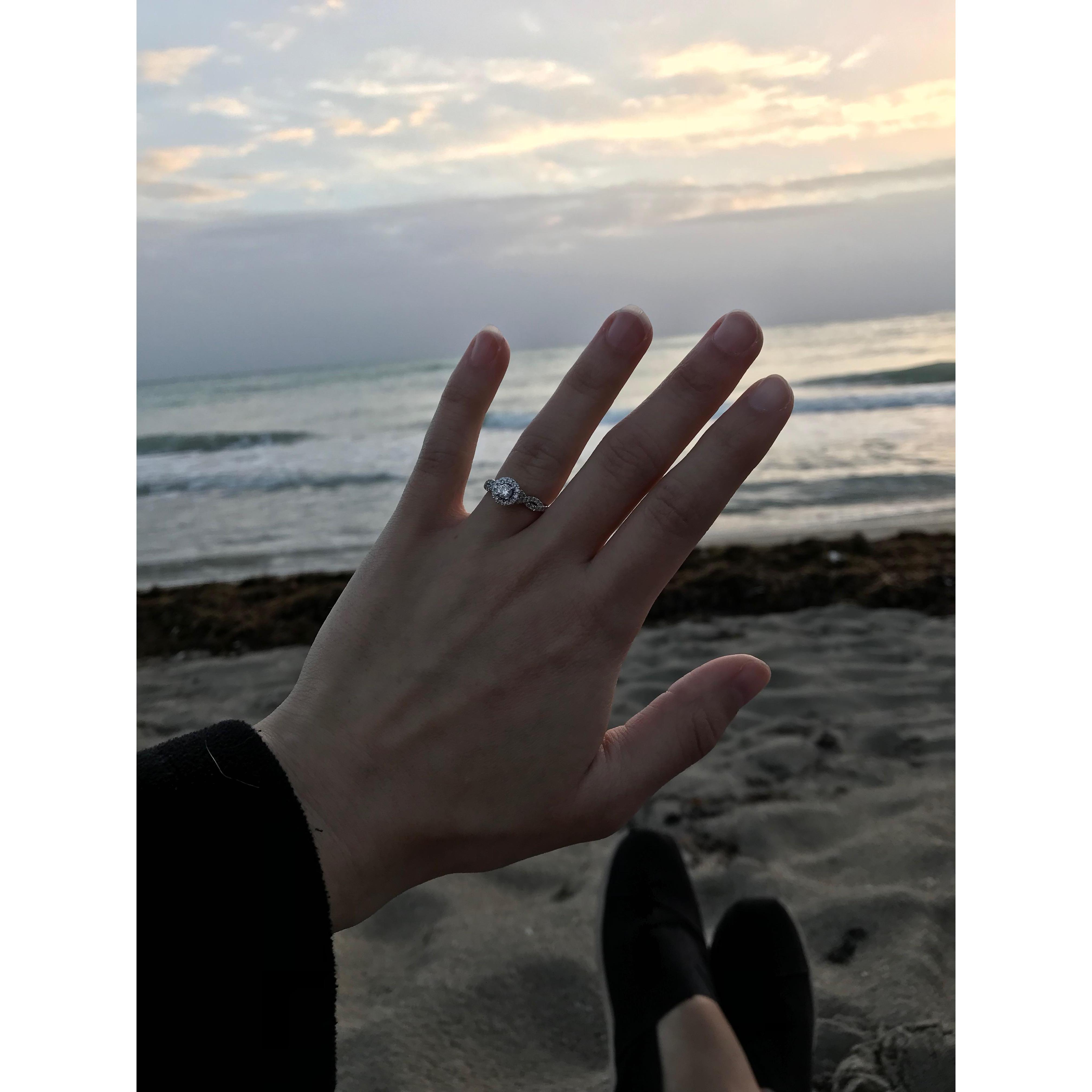 Watching the sunrise on the morning that Gabriel proposed