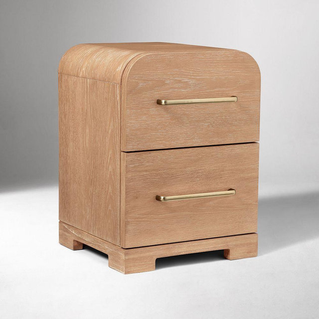 Ava 16" Mini Nightstand, Warm Cerused