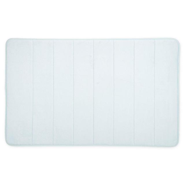 Stay Fresh 21" x 34" Memory Foam Bath Rug in Blue