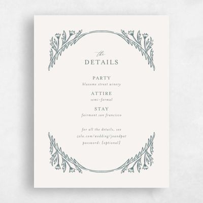 Blue Floral Wedding Enclosure - Desrosiers